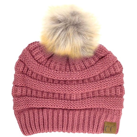 C.C 3pc Knit Warm Pom Beanie Gloves Scarves Set main image 6
